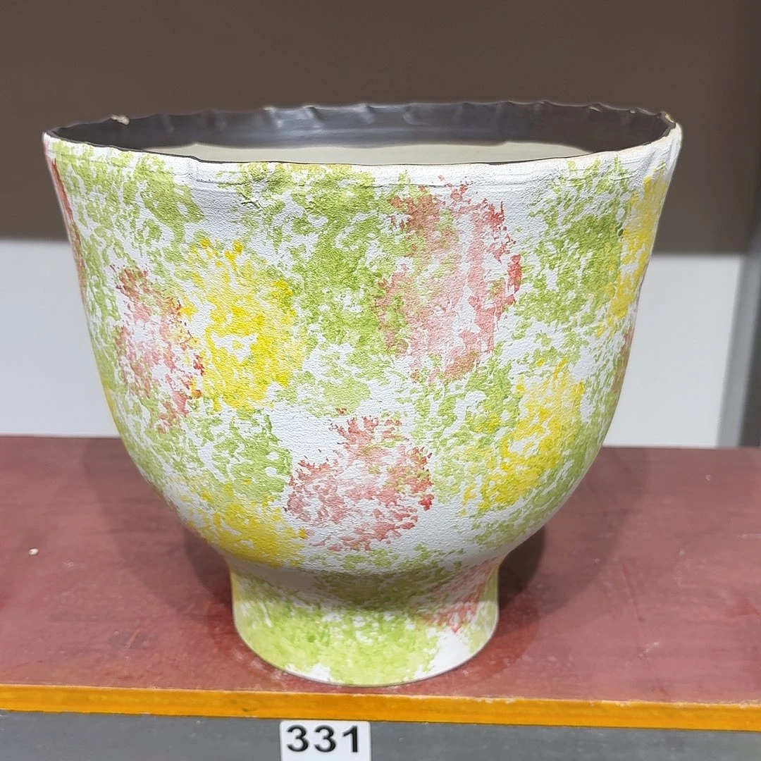高24口25彩绘花盆