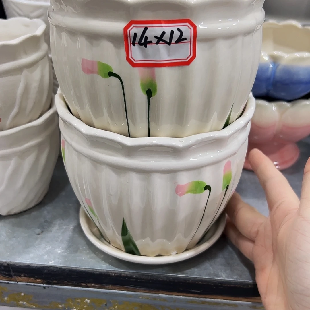 外贸尾单陶瓷花盆凑单10米包邮