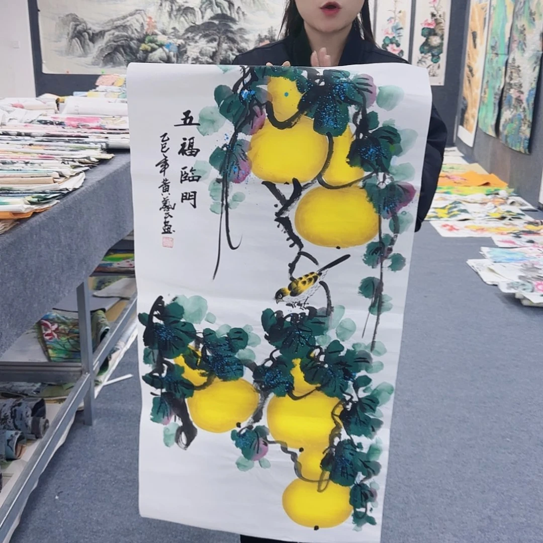 国画作品小姐姐放漏中