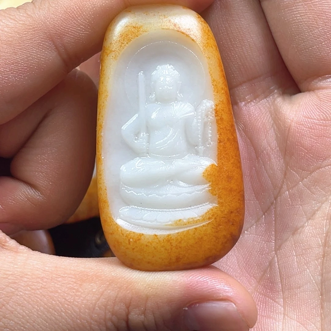 和田玉未镶嵌挂件禄*