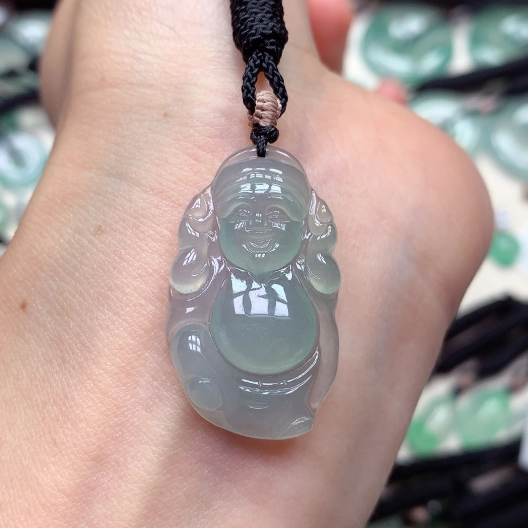 翡翠未镶嵌颈饰财神爷