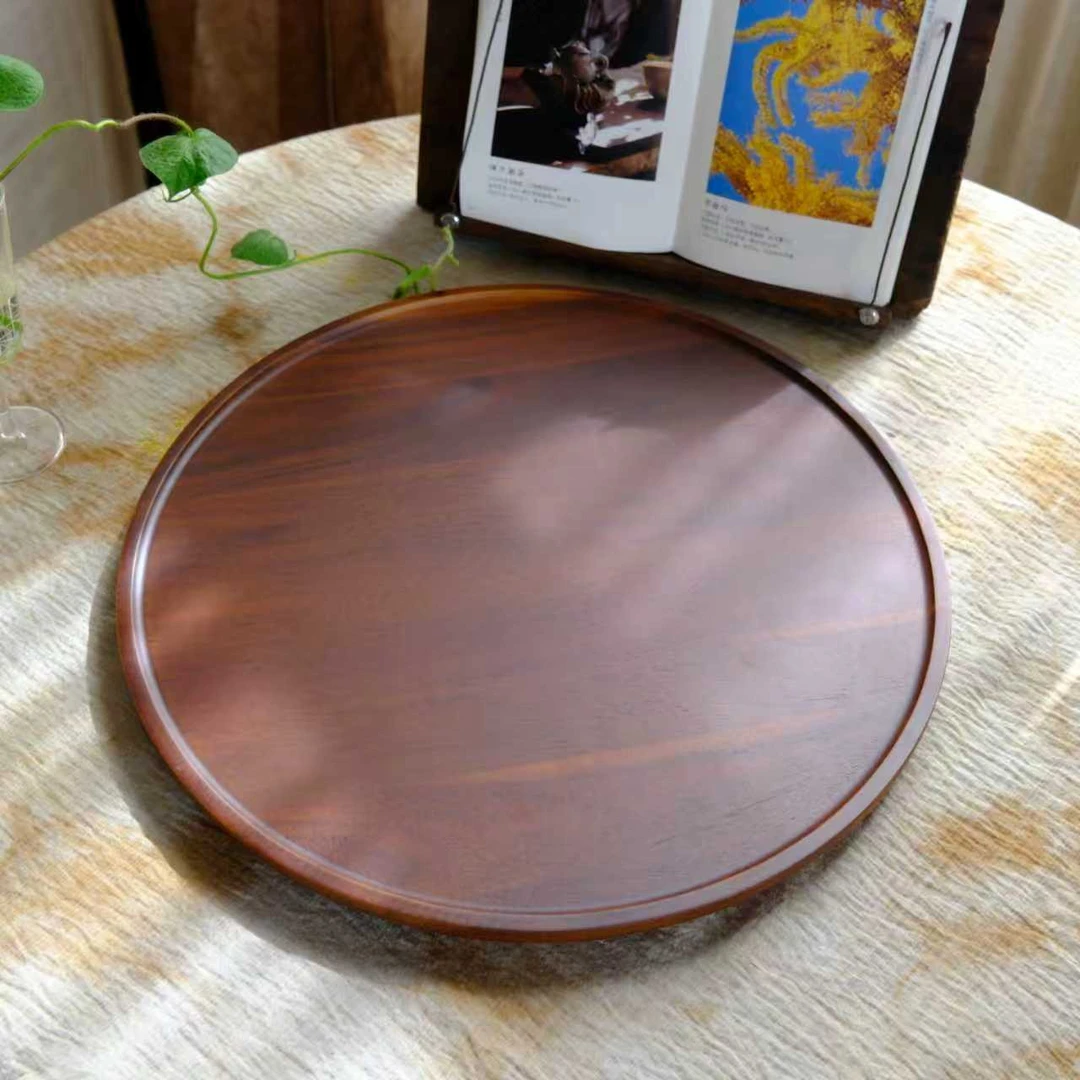 小喜宅 实木大托盘（直径约40cm）