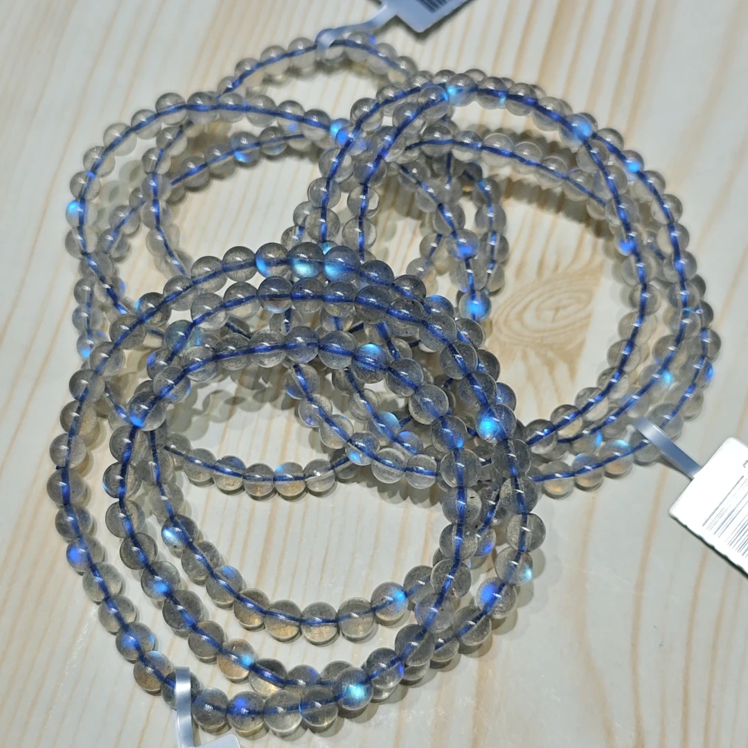 【书记甄选】天然灰月光三圈手链多样式发一件 约5mm XL1542