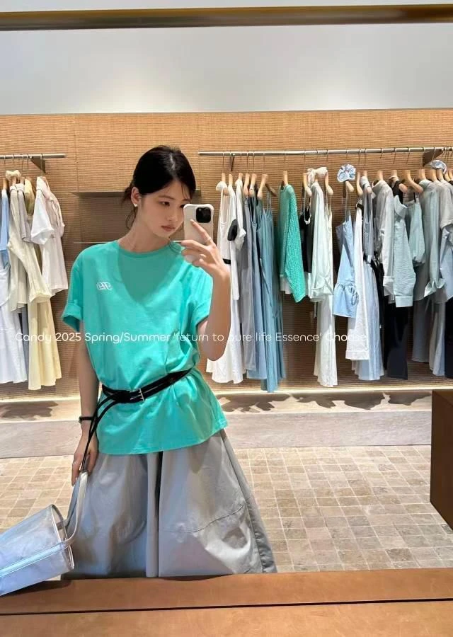 3137 糖果~韩系圆领宽松上衣