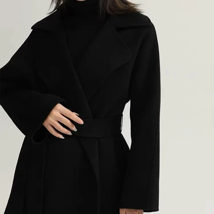 901/9014-3 /1160 轻奢手工短款双面大衣宽松毛呢子外套