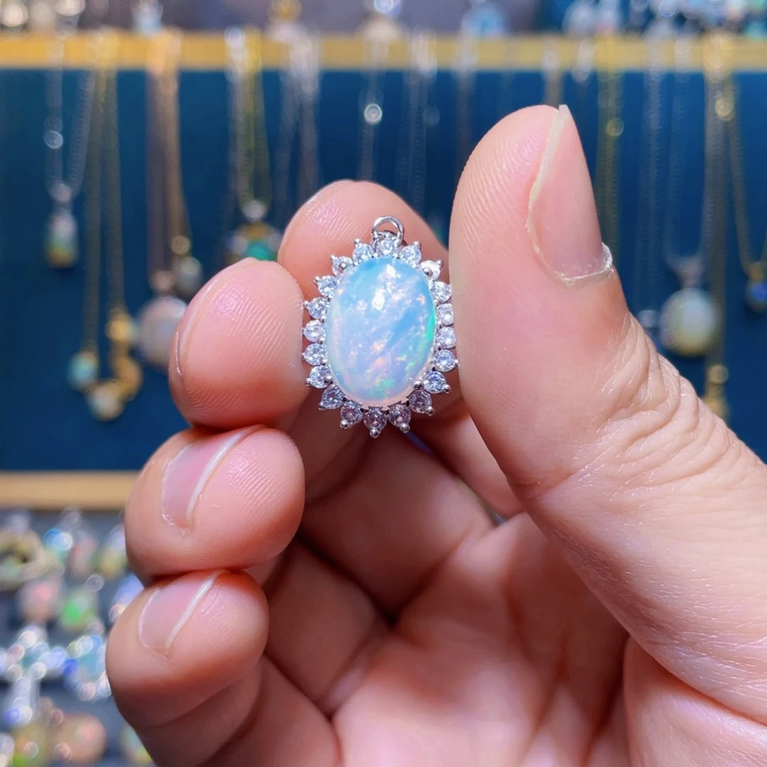 欧泊吊坠）银S925镶嵌木*