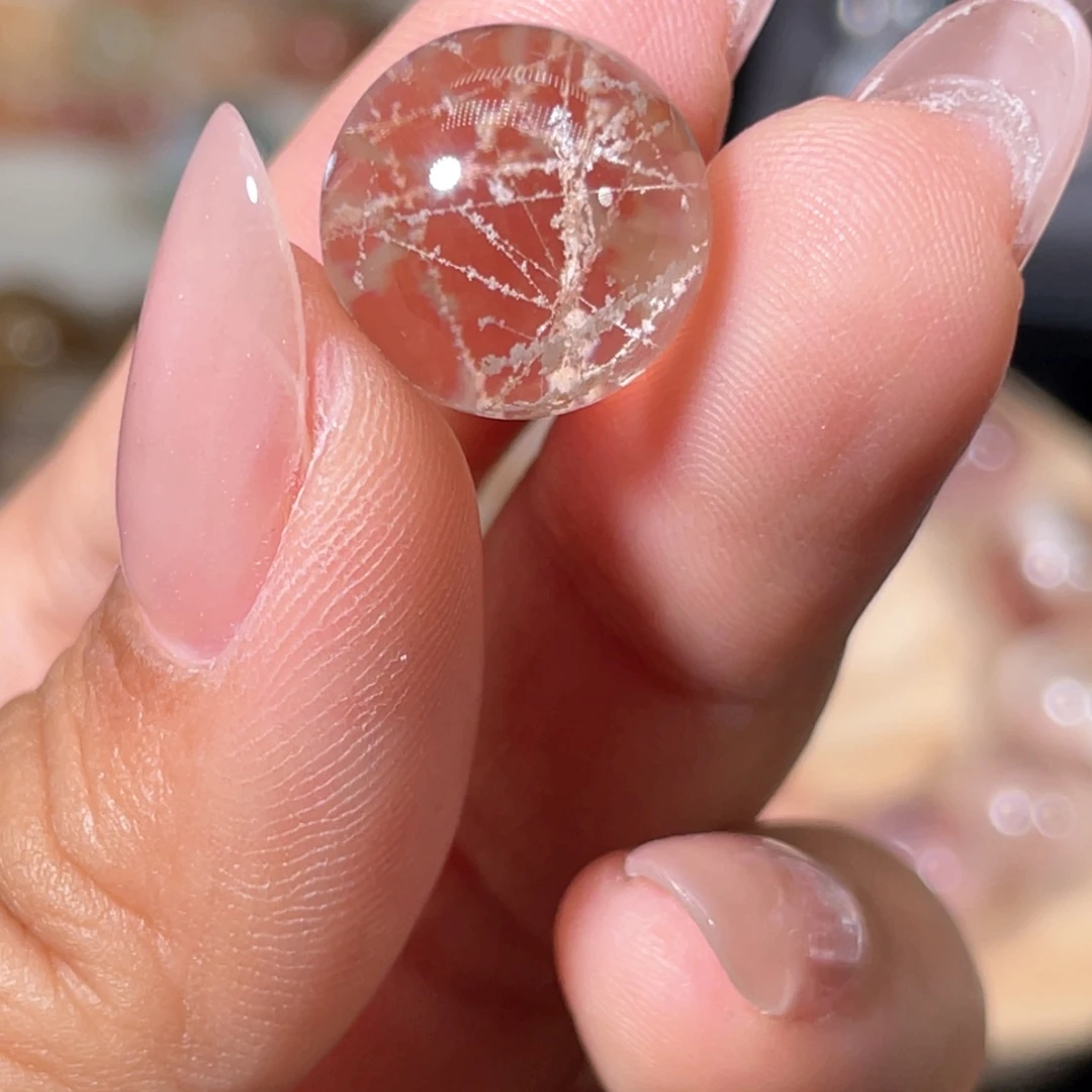 雪霜发14mm未镶嵌发晶塞*