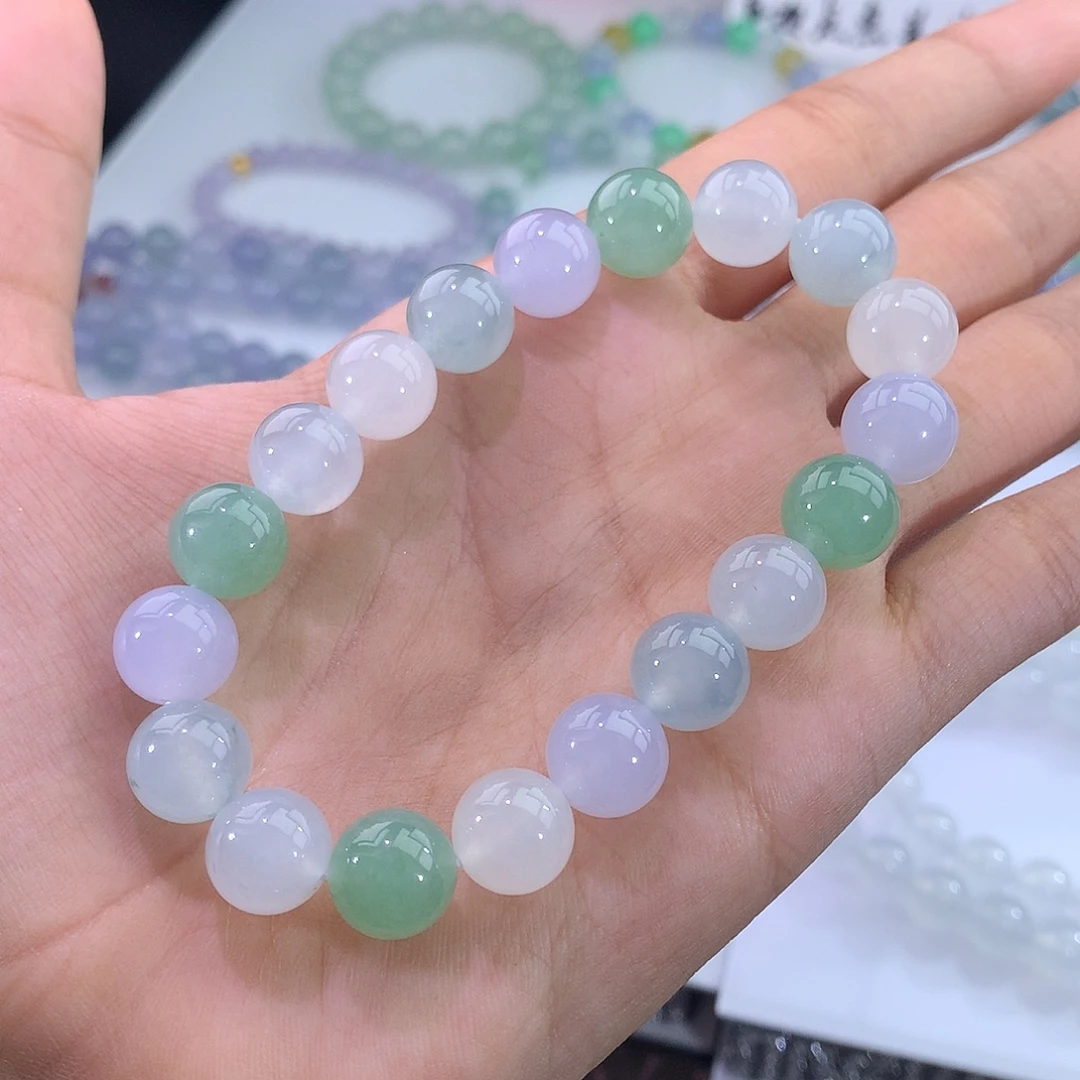 未镶嵌手链翡翠冰胶马卡龙手串