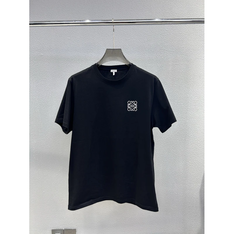 全新未使用Loewe罗意威 H526Y22X75 经典logo刺绣黑色短袖T恤