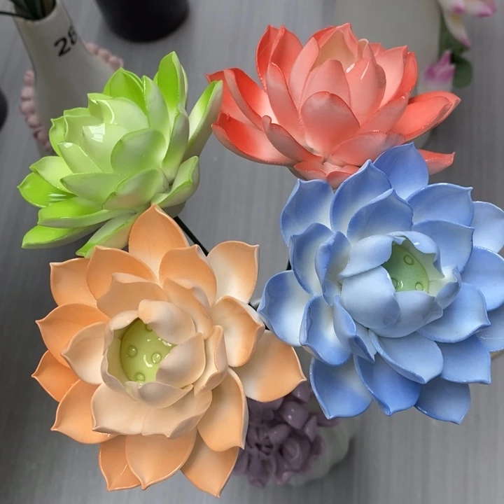 陶瓷陶瓷材料4朵小一号的