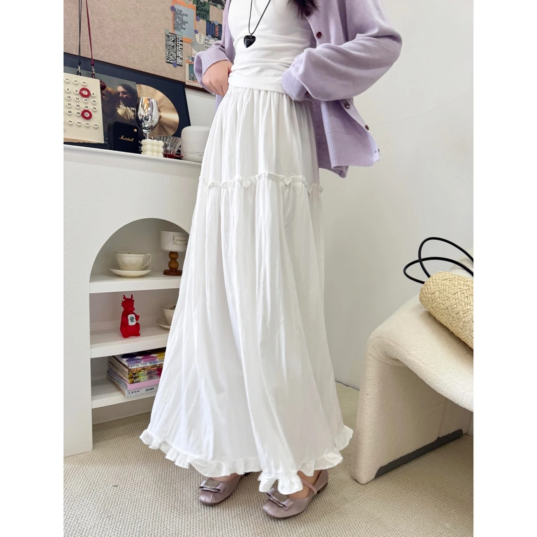 《春日协奏曲》AlbaSueño温柔风拼接花边中长款五一旅游出街衣服