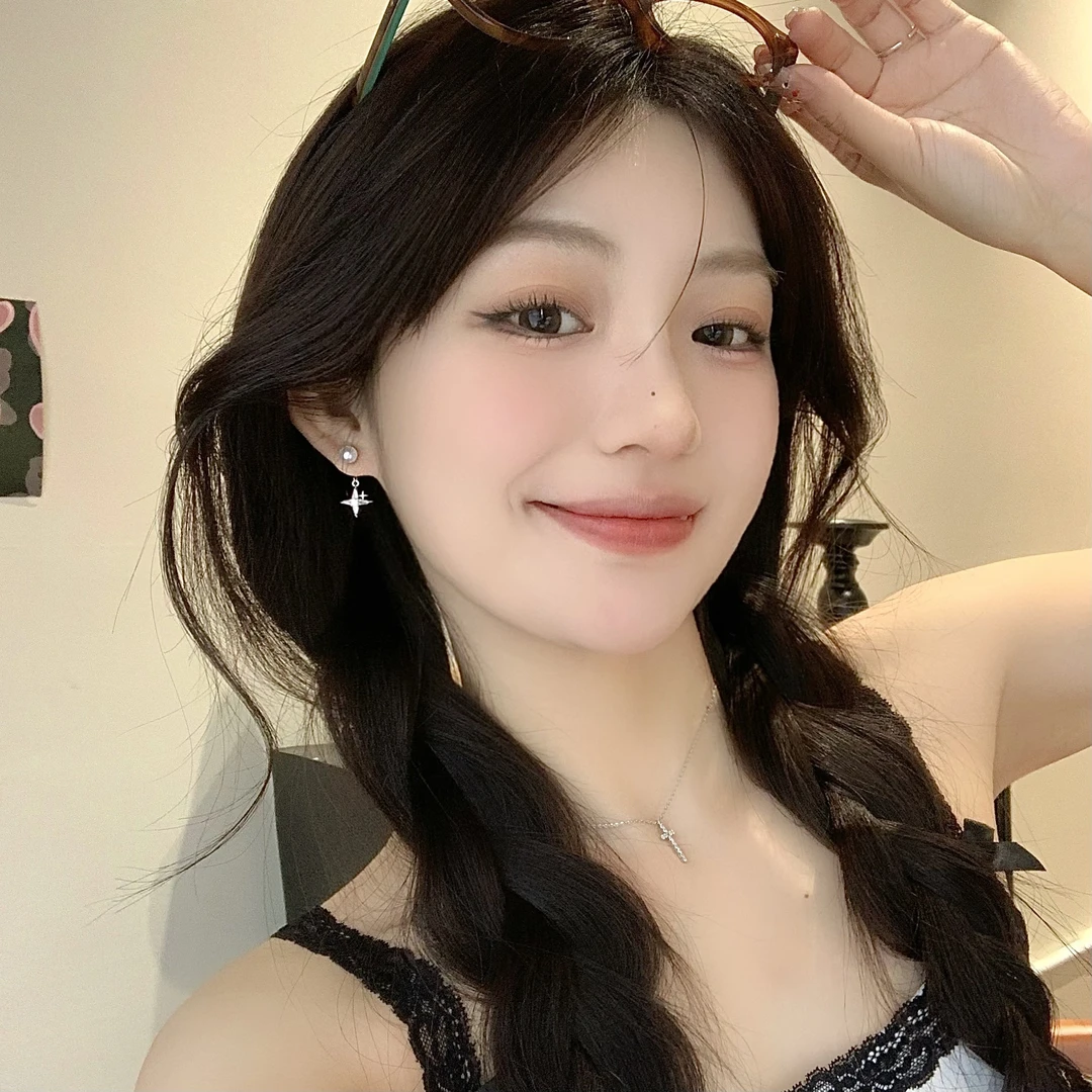 FULL GIRLISH耳环00324精致四芒星珠珠耳环