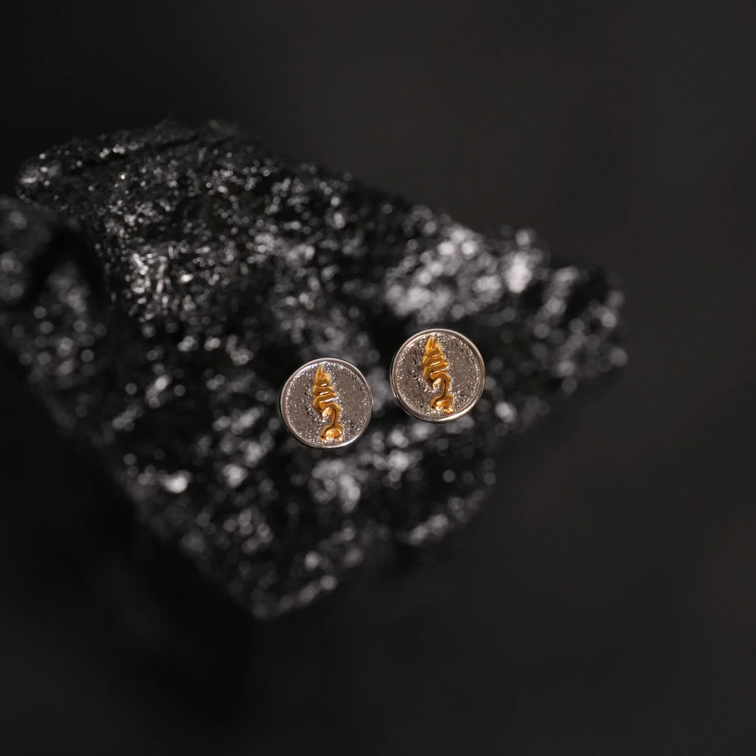 925银耳饰 【绿度母耳钉】心念手工百搭，日常精致款重工 陆叁人