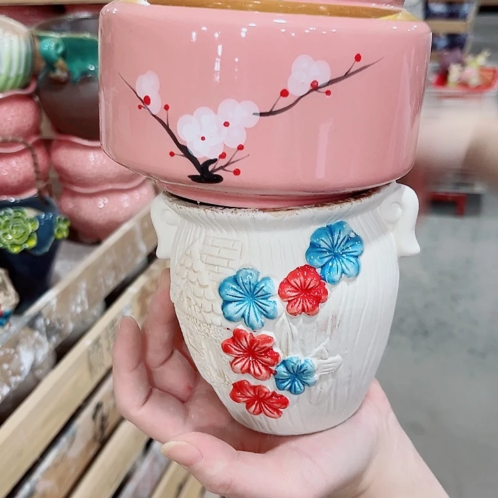 凑单10元陶瓷花盆发货！