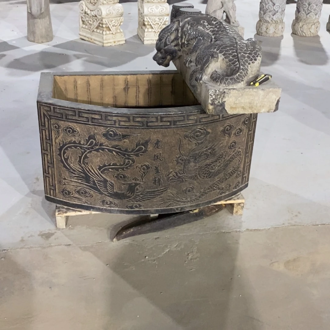 s***e石材月牙缸不管卸车