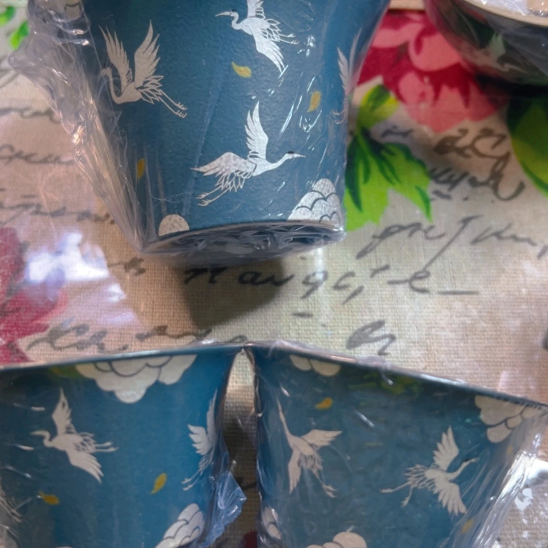 仙鹤鎏银盖碗套组一碗两杯