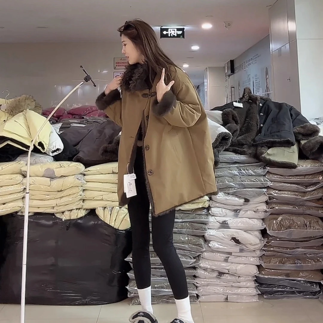 【柒汐】推荐冬季韩版加厚拼接外套6999