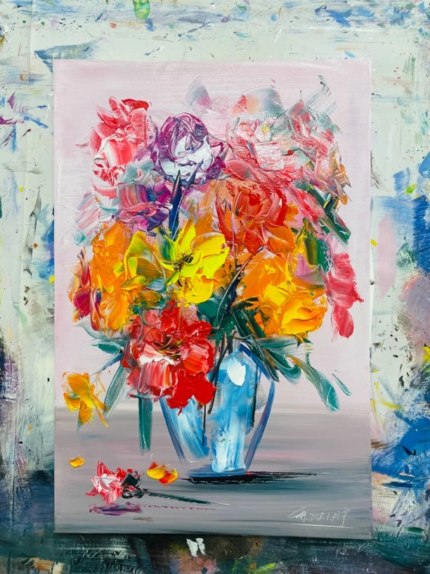 花开了挂画房间画现代装饰画尺寸60.90