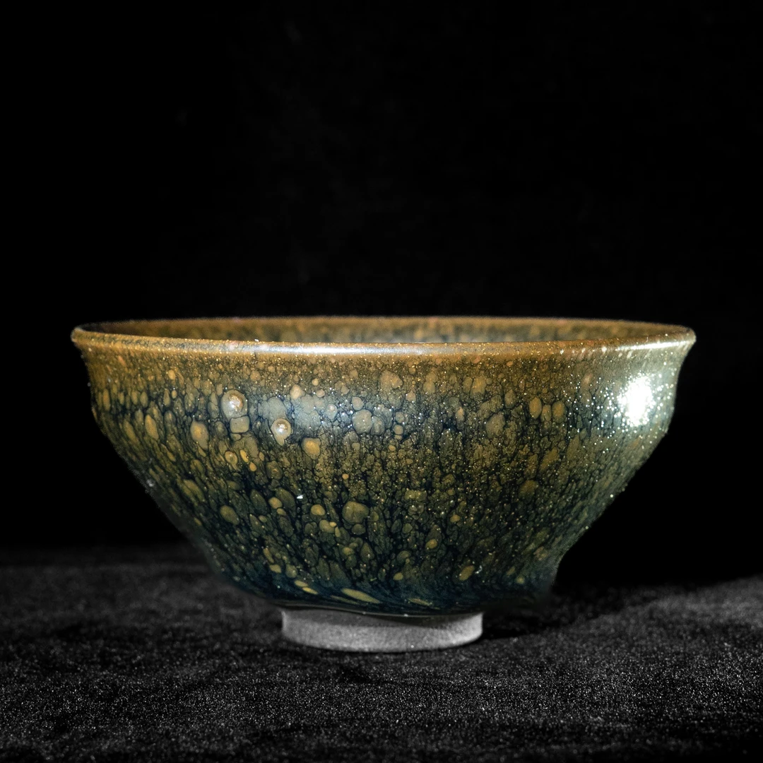 五里亭建盏编码82968束口主人杯9.7x5麦穗金鹧鸪