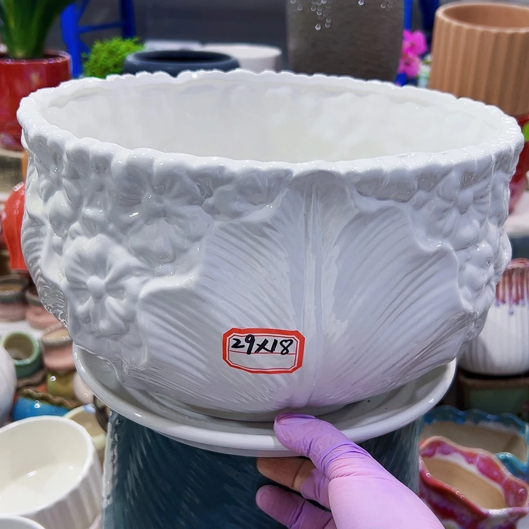 有孔外贸尾单陶瓷花盆凑单10米包邮