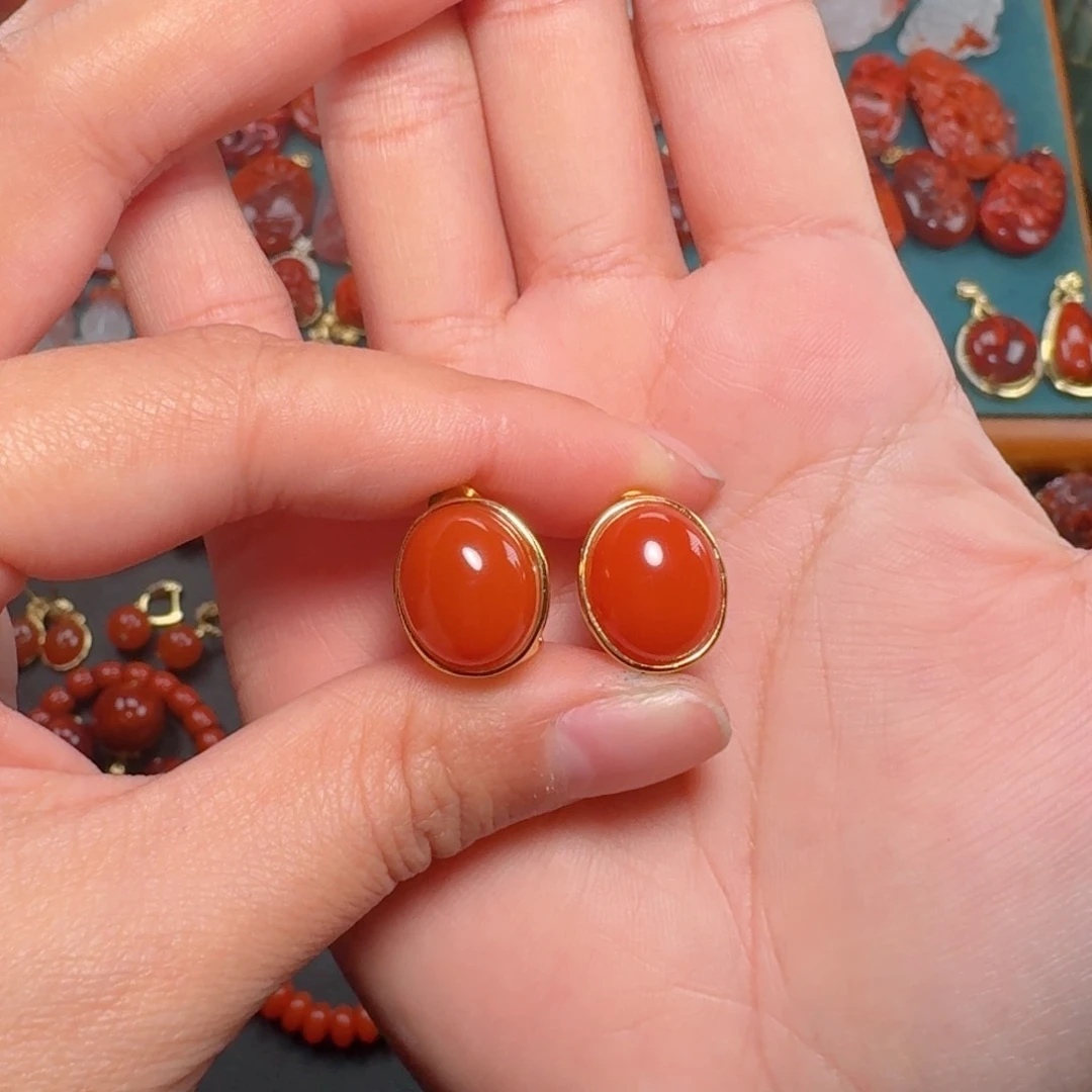 南红玛瑙保山南红柿子红银S925镶嵌