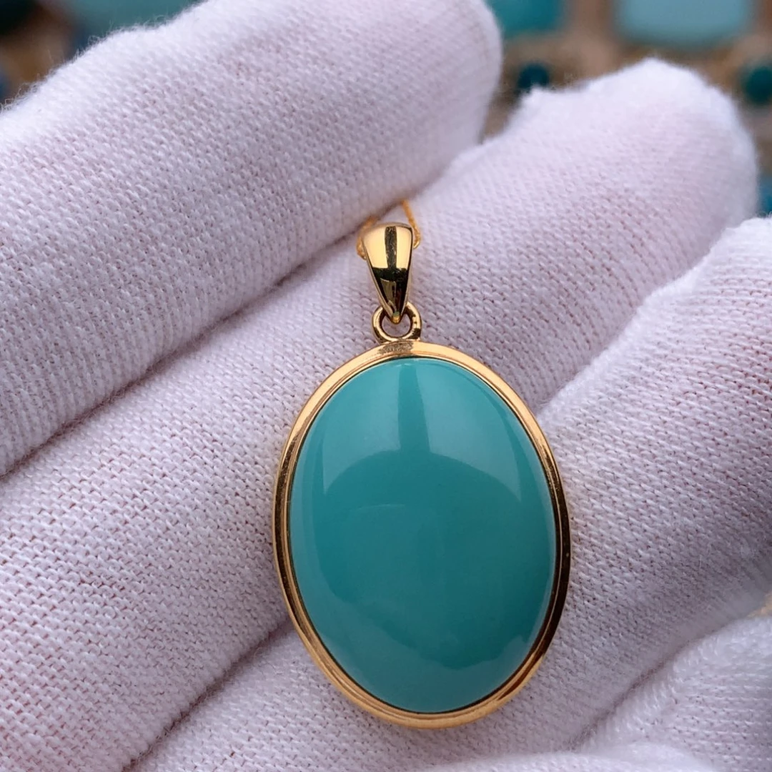 绿松石18K金镶嵌珠宝奇石