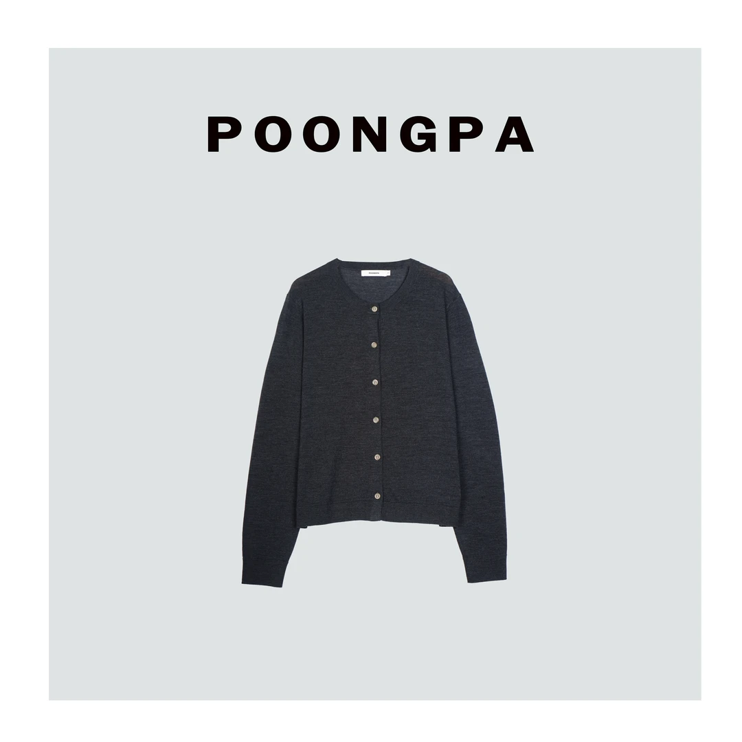 YOUYI /“静奢底气”高级细腻羊毛开衫/极简设计中大码显瘦