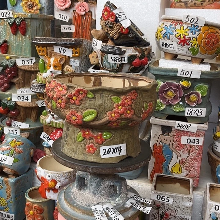 粗陶材质多肉花盆