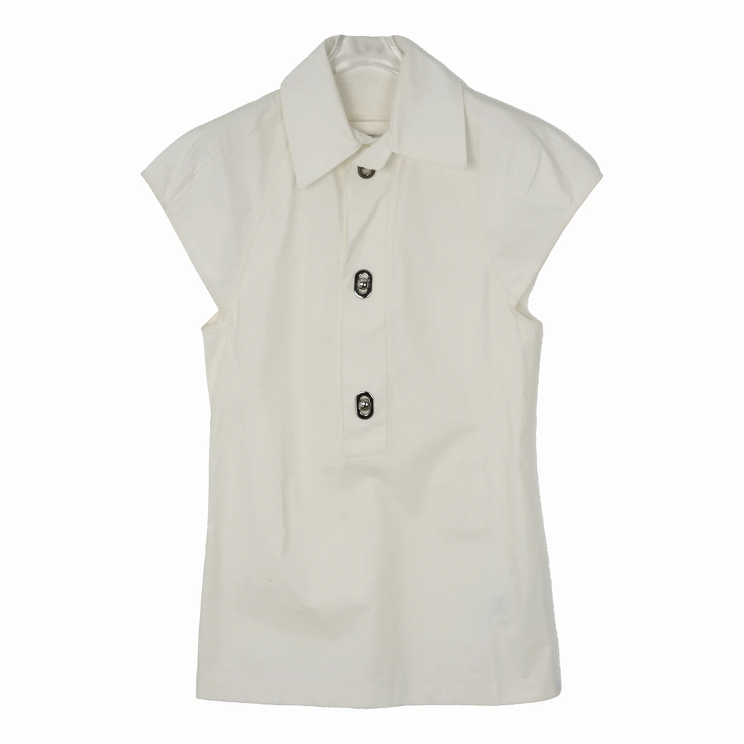 BOTTEGA VENETA/葆蝶家女式纯色翻领气质无袖上衣628765VKPB09068