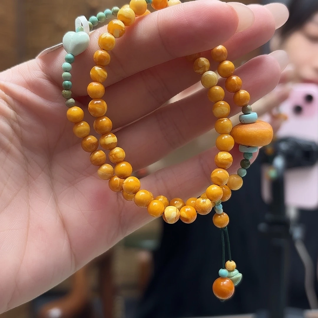 琥珀未镶嵌手链双圈