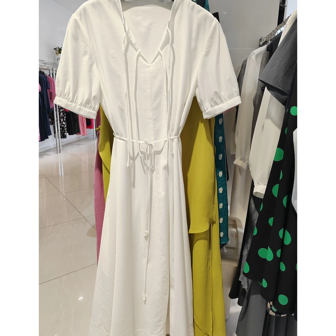 连衣裙女梦里人夏优雅气质显瘦中长裙8572-3218