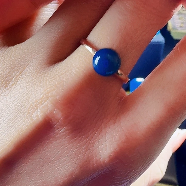 琥珀银S925镶嵌戒指多米尼加