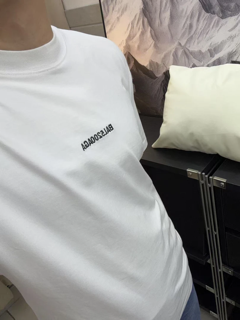 新款巴子小字母刺绣重磅纯棉短袖宽松休闲短袖爆款2025新款2380