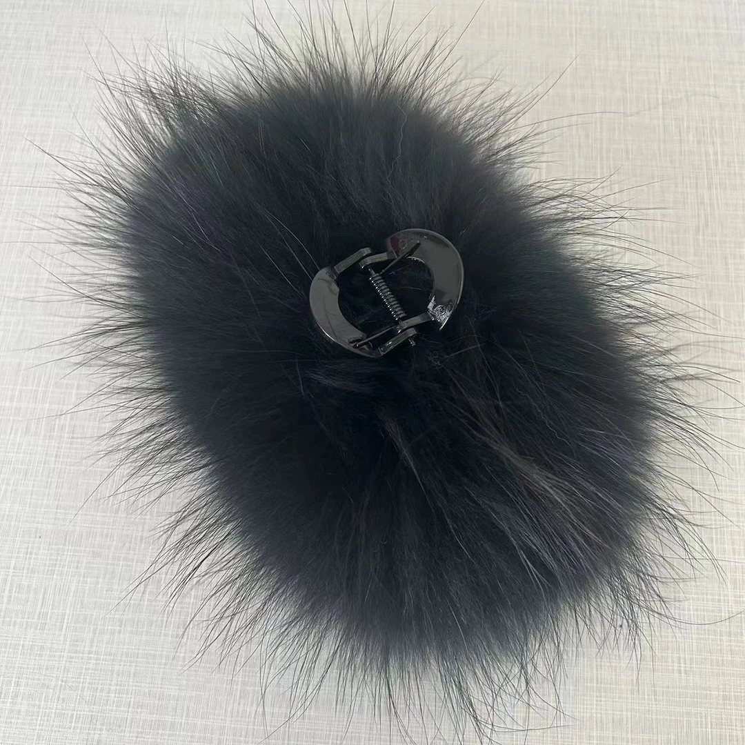 真狐狸毛女士流行抓夹网红精品可爱高级时尚百搭简约气质发饰鲨鱼