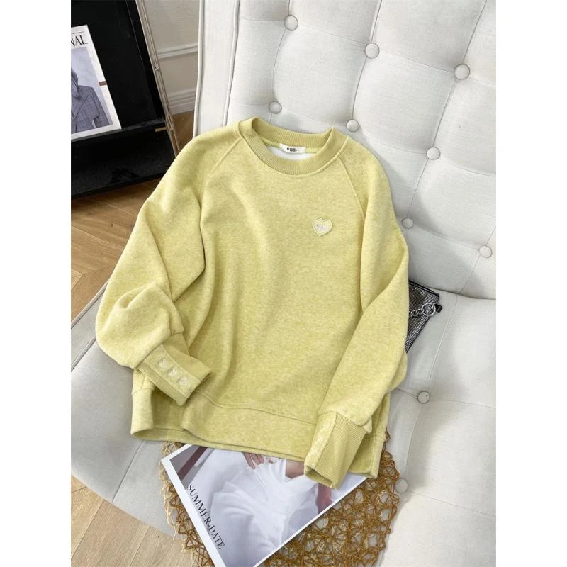 XUXU-「爱心卫衣」2025早春新款宽松休闲爱心袖设计卫衣HT-1821