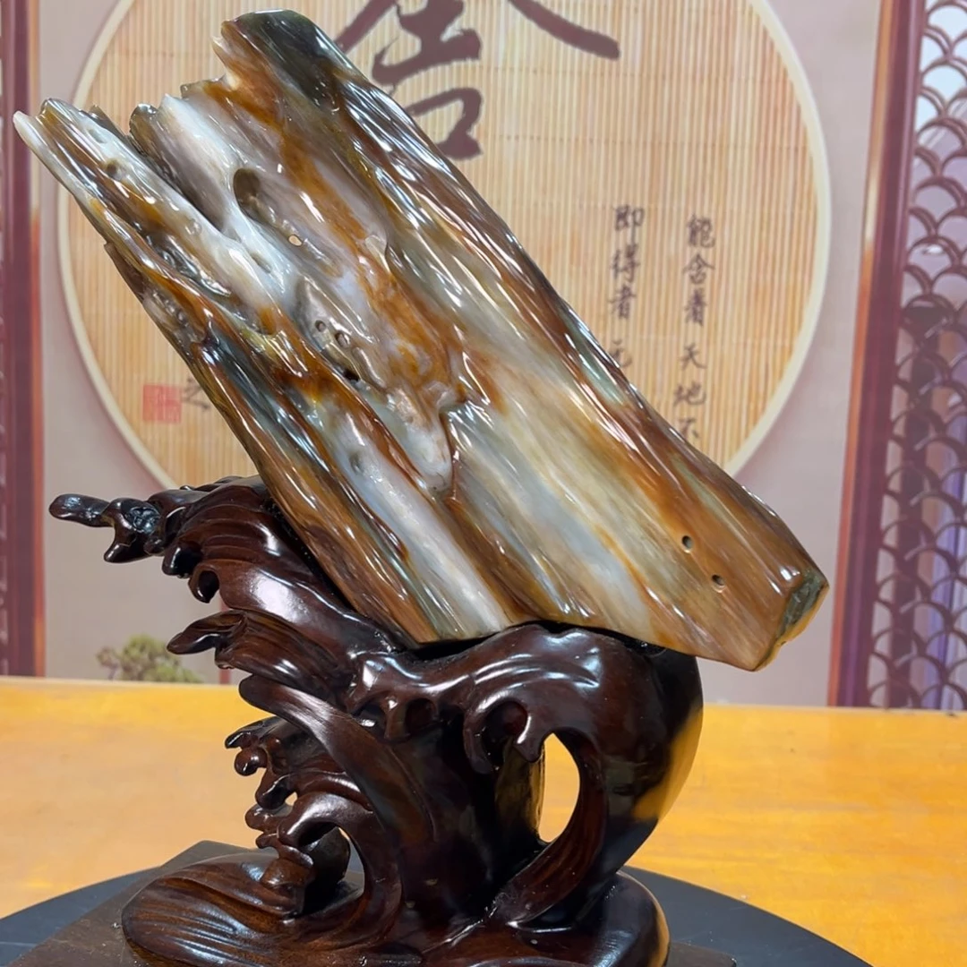 硅化玉（树化玉）未镶嵌摆件