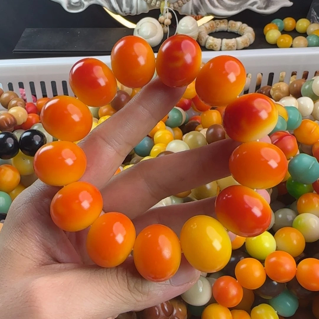 菩提根/象牙果吊坠瑕疵卡22全橘算盘手串一条