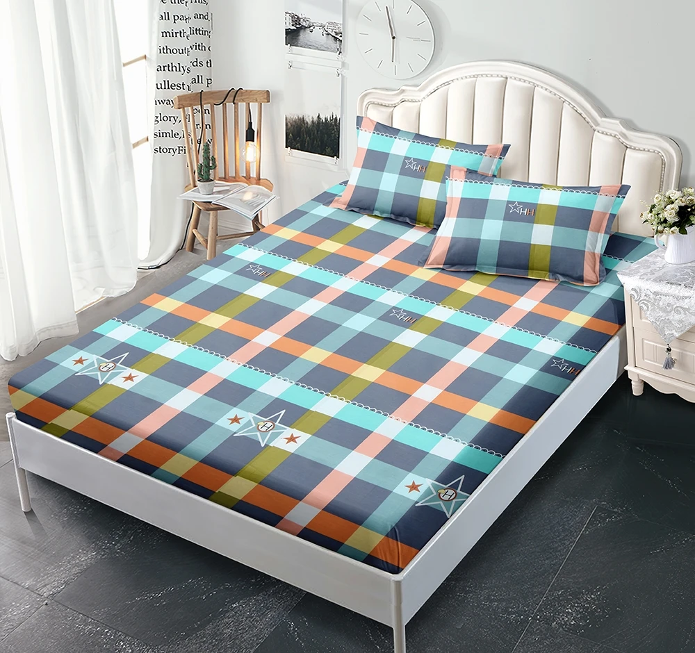 原棉老粗布床笠套单件防滑单双人床垫保护罩