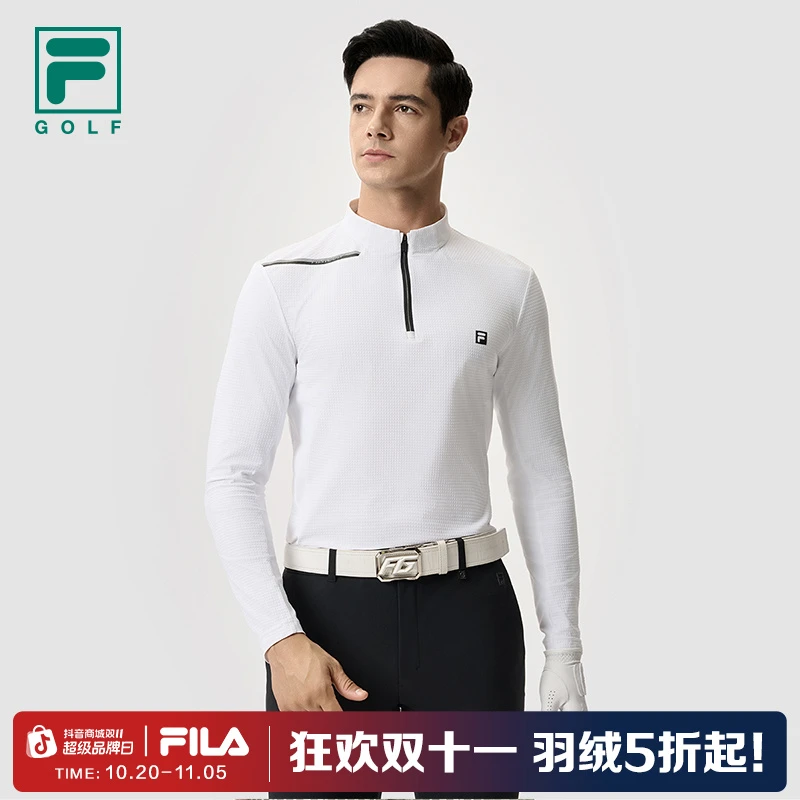 FILA斐乐男装2025新款高尔夫上衣舒适立领休闲打底透气A11M515210
