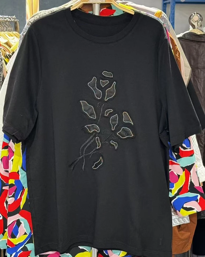 i-2-1020黑色短袖宽松上衣