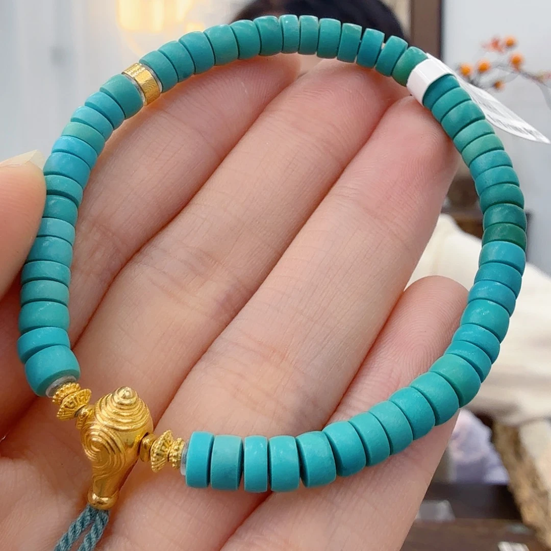 绿松石18K金镶嵌珠宝半成品