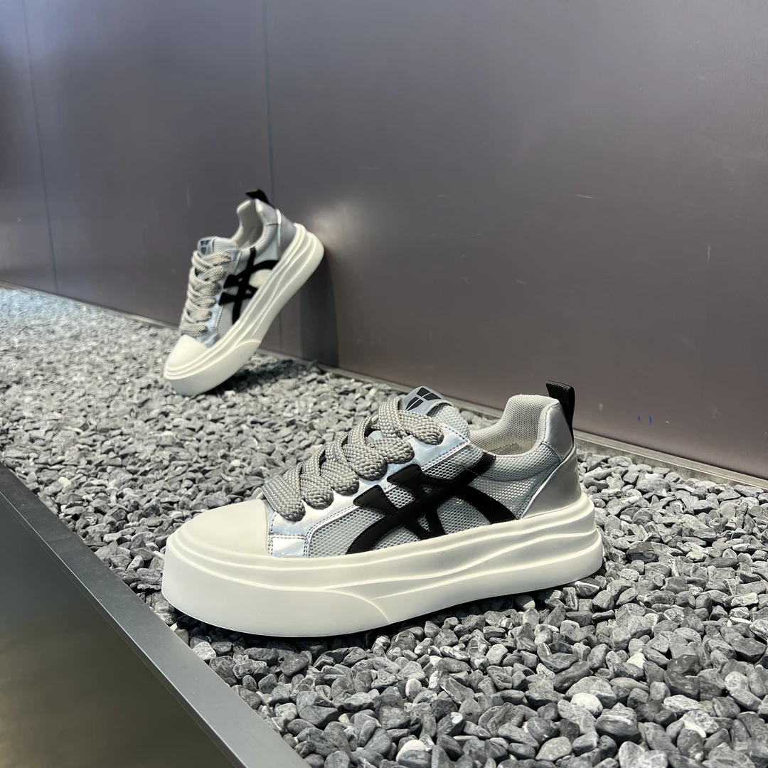 2025夏季单网透气夏网面百搭运动潮流时尚休闲厚底低帮板鞋