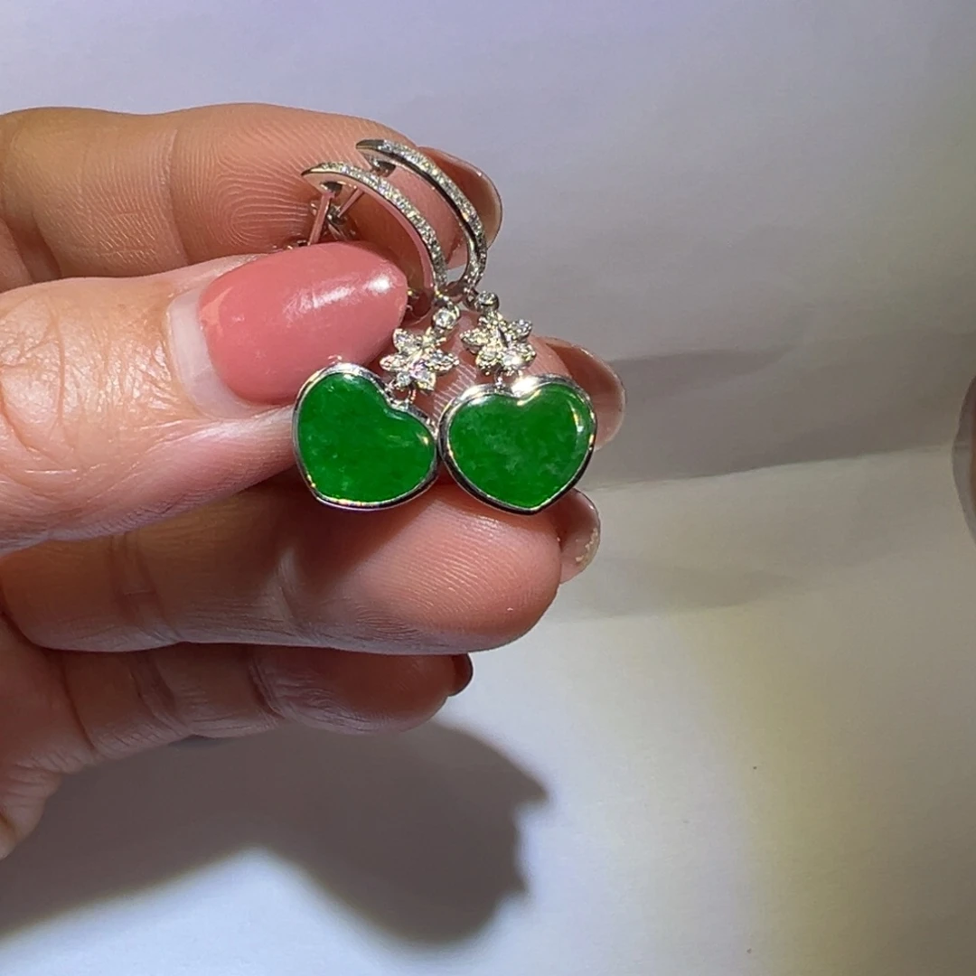 翡翠颈饰18K金镶嵌耳环