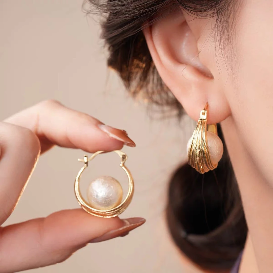 铜合金耳饰 气质轻奢百搭简约优雅精致网红设计师耳环F3045