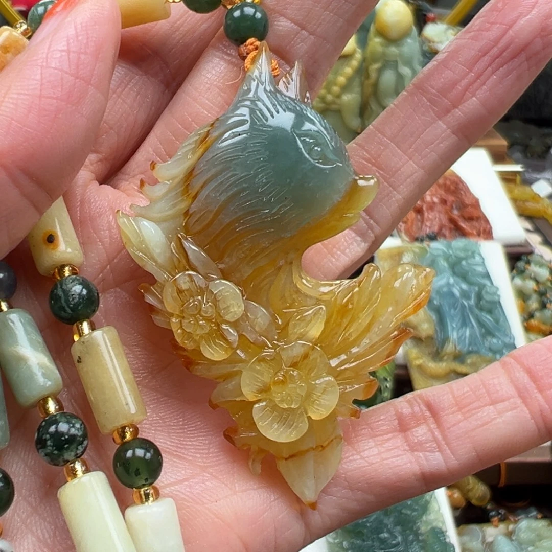 岫玉未镶嵌挂件挂件