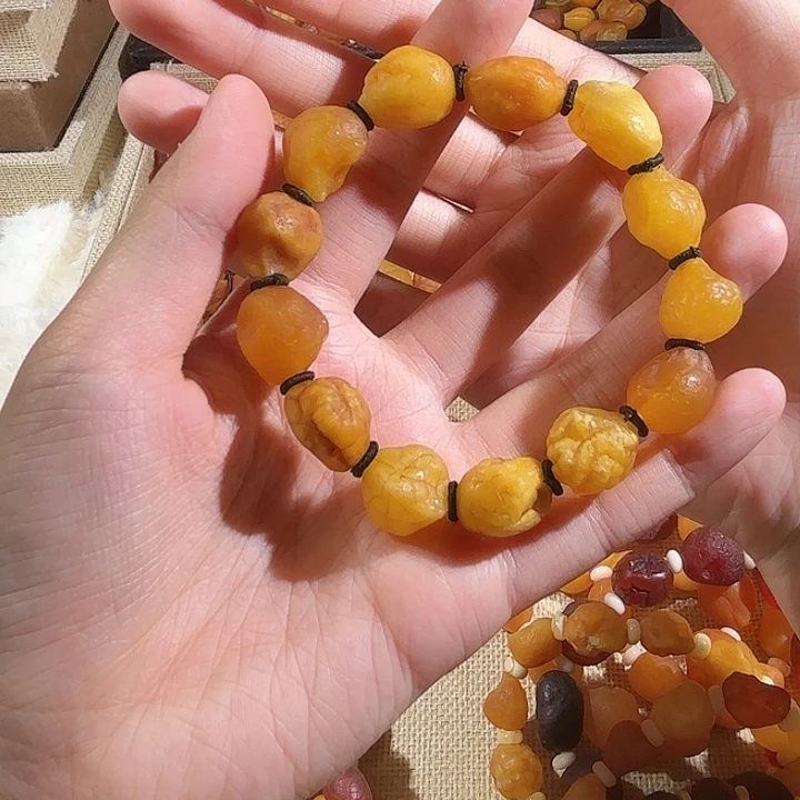 琥珀未镶嵌手链蜜蜡海漂手串