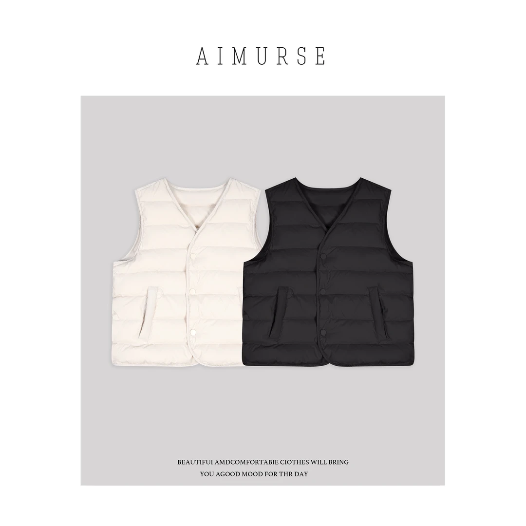 AIMURSE 【冬日刻度】小众设计师 冬季百搭休闲羽绒马甲 AM70285