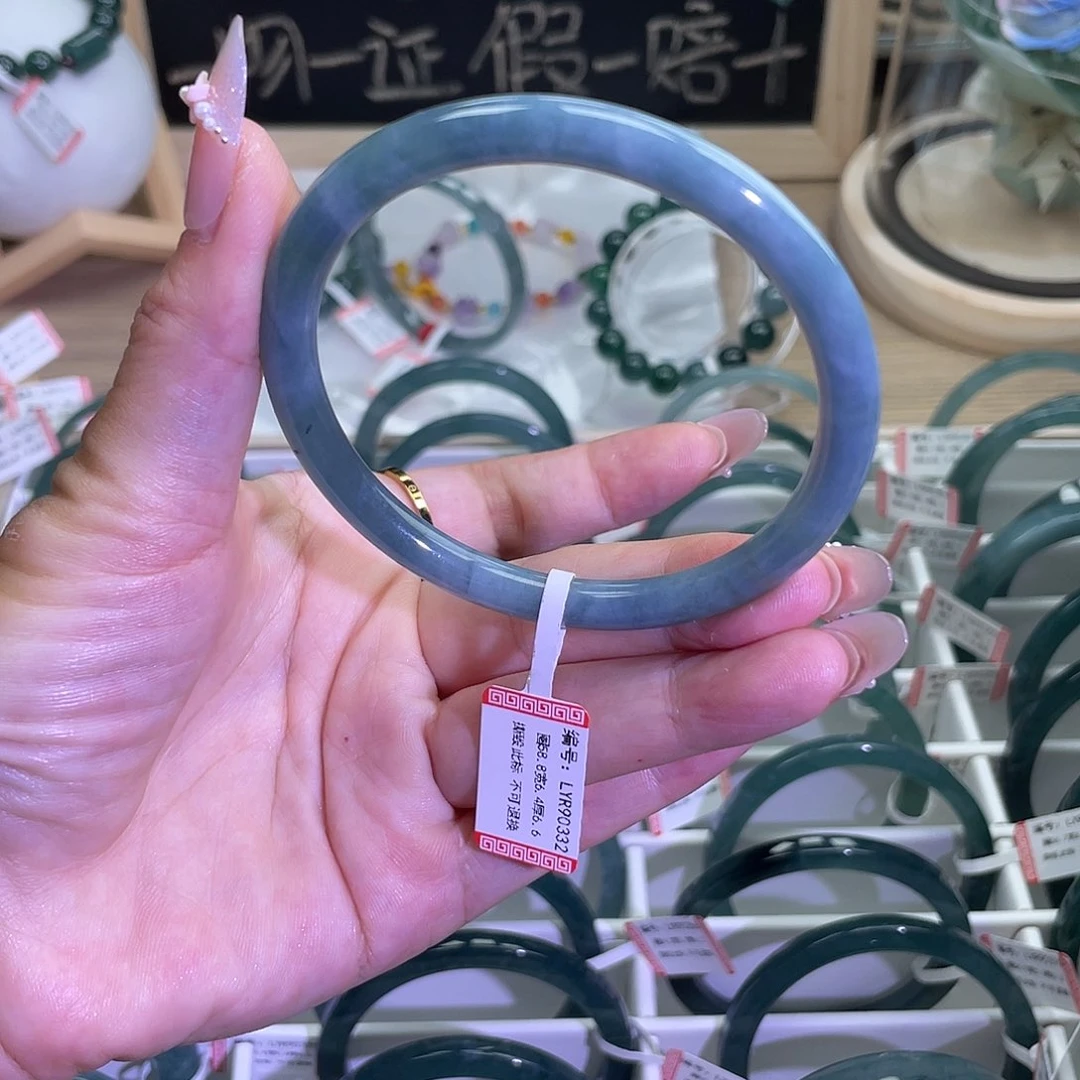 翡翠手镯未镶嵌美人条57-59