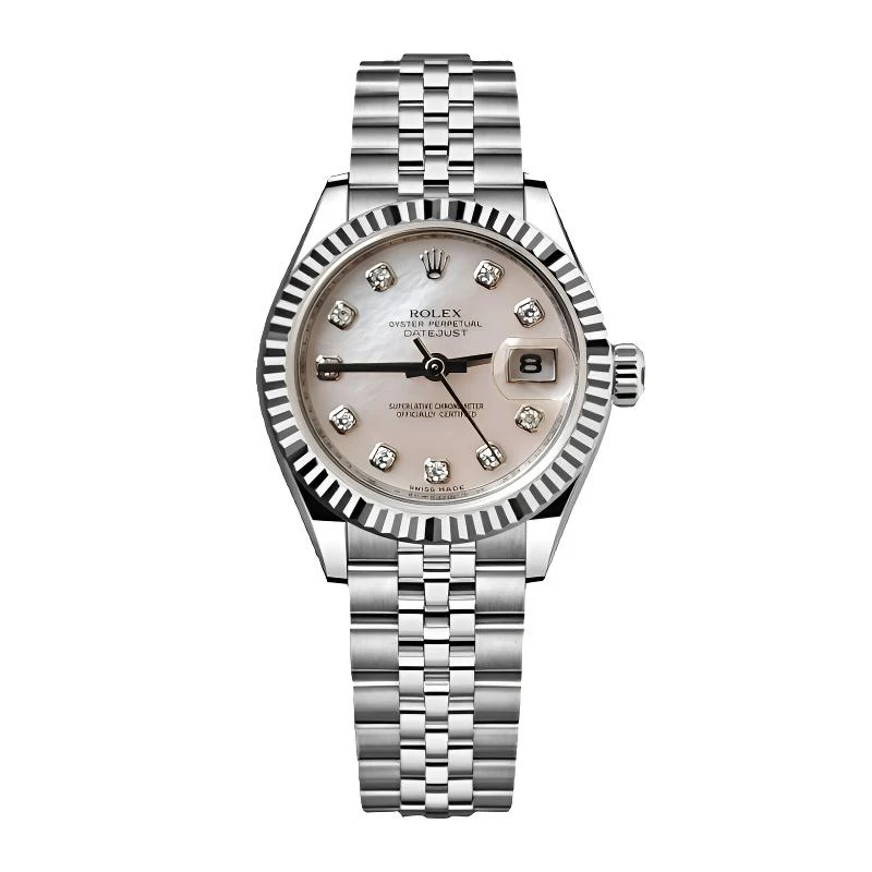 99新 Rolex/劳力士 日志179174/26mm/白贝母钻刻/自动机械/单表
