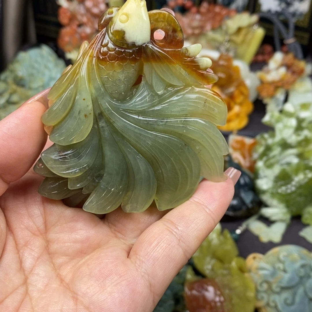 蛇纹石玉未镶嵌吊坠(赠链)